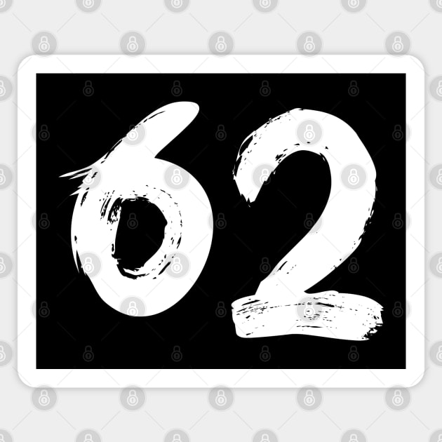 Number 62 Sticker by Erena Samohai